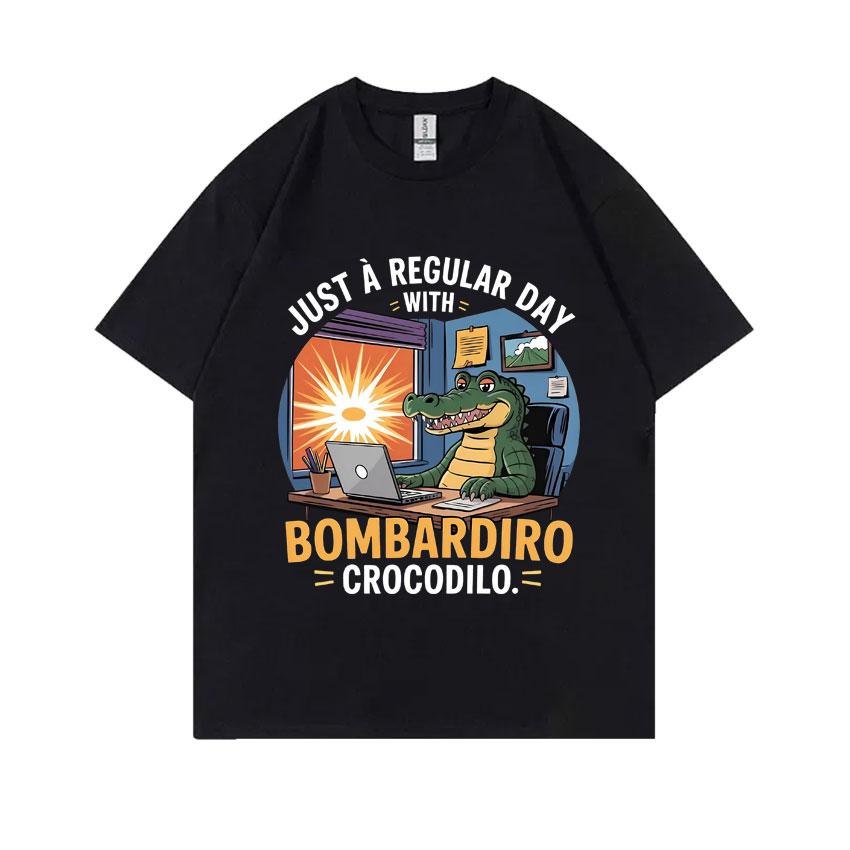 Hot Sale Italian Brainrot Funny Meme T Shirt Tralalero Tralala Tung Tung Tung Sahur Brr Brr Patapim Bombardiro Crocodilo T-shirt