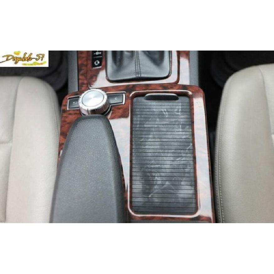 Agate Wood Grain Console Gear Shift Water Cup Cover Trim For Benz C-Class 08-14