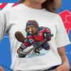 Fun Beaver Playing Hockey T-shirt