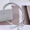 Precision Push-Pull Round stick bracelet with apricot leaves, silver-plated white copper New Chinese-style light luxury niche jewelry Valentine's Day