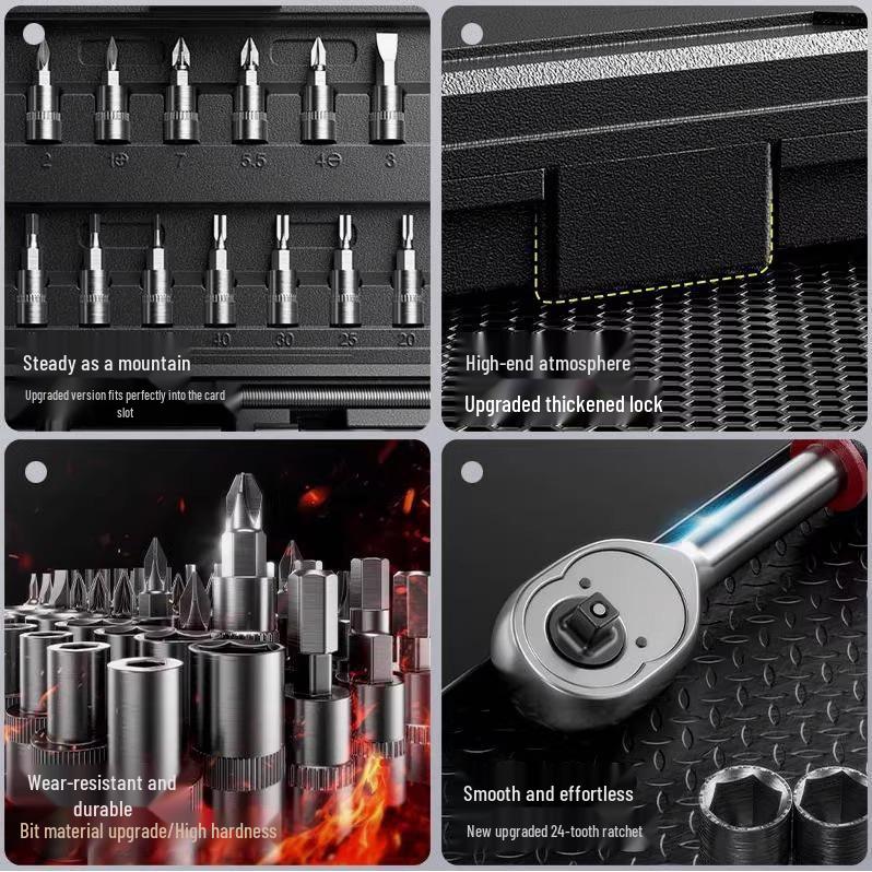 Набор торцевых ключей Xiaofei из 46 предметов - 1/4 трещотка для автомобиля и дома