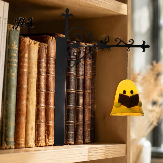 Bookshelf Lighting Vintage Lantern/Ghost Light, Metal Desk Lamp with Warm Lighting, Cozy Reading Corner Retro for Book Lovers & Library Study