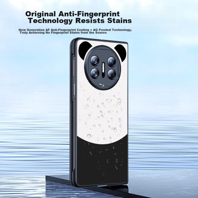 Phone Case for Huawei Mate X5, for Huawei Foldable Screen Phones, Matte Electroplated Anti-Drop Ultra-Thin Shockproof Case with Panda Ear for Me