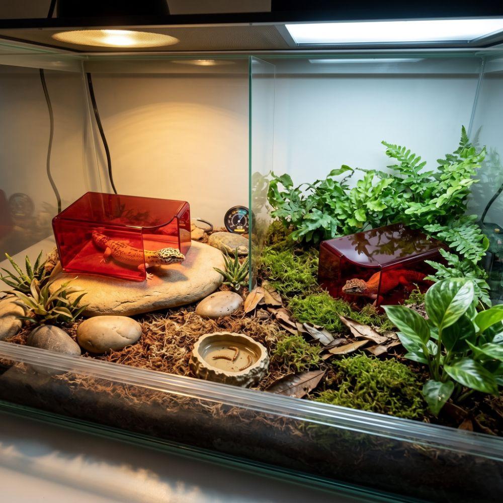 Stackable Reptile Hide Cave Translucent Visible Shelter House Reptile Hideout Pet Breeding