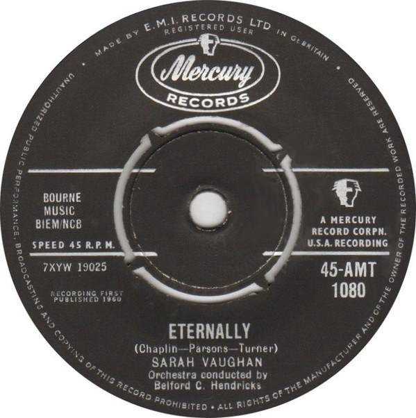 7-дюймовая пластинка SARAH VAUGHAN Eternally Youre My Baby 45AMT1080 Mercury 1960 UK Jazz Б/у