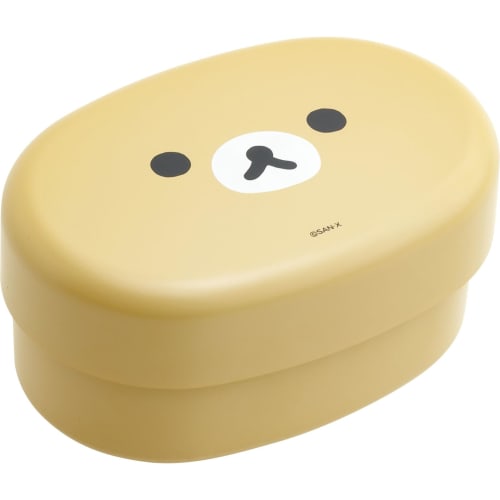 San-X Rilakkuma Round Face Lunch Box, 2 Tiers, KA26601, H95 x W140 x D65mm