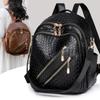 New Fashion Double Zipper Decoration Backpacks Luxury Brand Woman Shoulder Bag Large Capacity Vintage Leather Lady Backpack