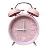 4 Inch Twin Bell Loud Alarm Clock Luminous Metal Frame Silent Student Alarm Clock Strong Wake-up Mute Table Clock Living Room