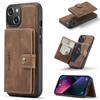For iPhone 13 mini 5.4 inch Case JEEHOOD J01 Retro Leather Phone Back Cover with Detachable Magnetic Card Holder