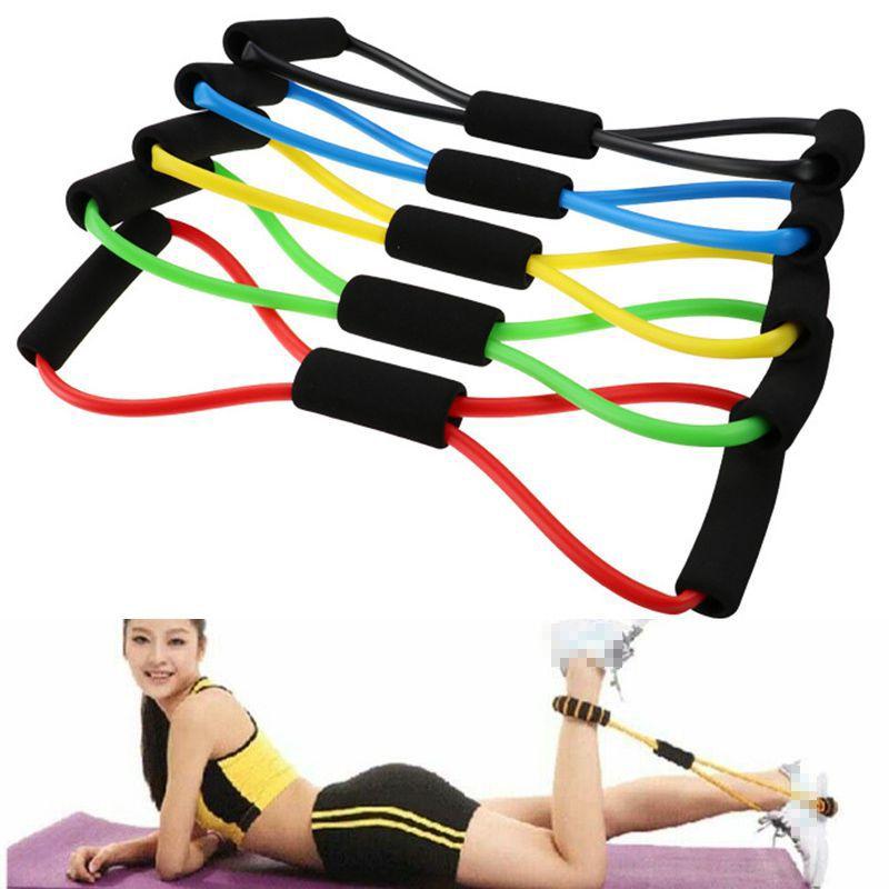 Lightweight And Easy To Store 8-shape Resistance Band With Comfortable Foam Grips