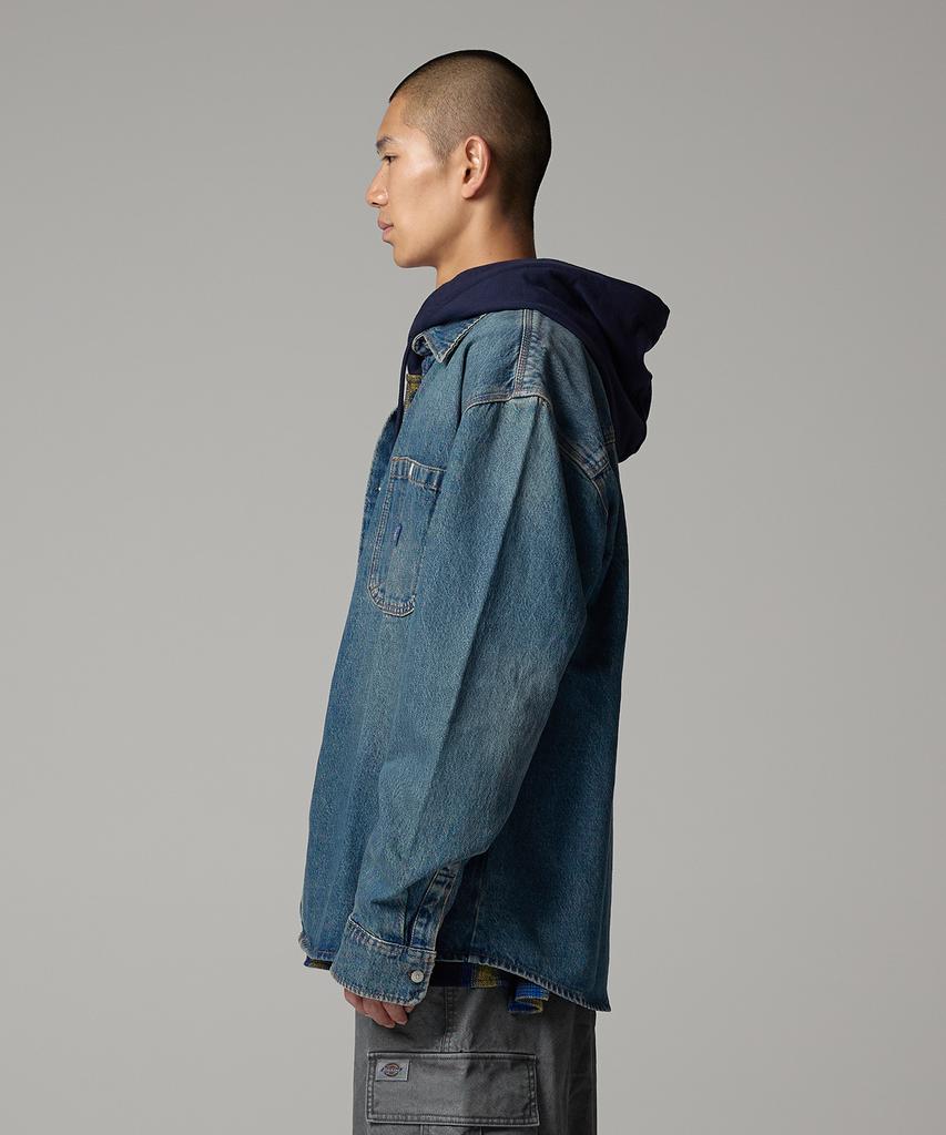 Dickies Механик Свободная Джинсовая Рубашка Хаки с Голубым Оттенком