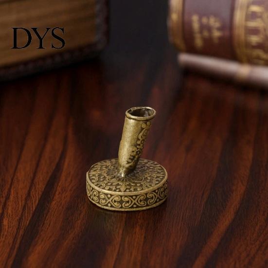 Decorative Metal Pen Socket Vintage Round Holder, Durable Exquisite Carved Desktop Ornament, Calligraphy Base Dip Pens And Quill Supply, for