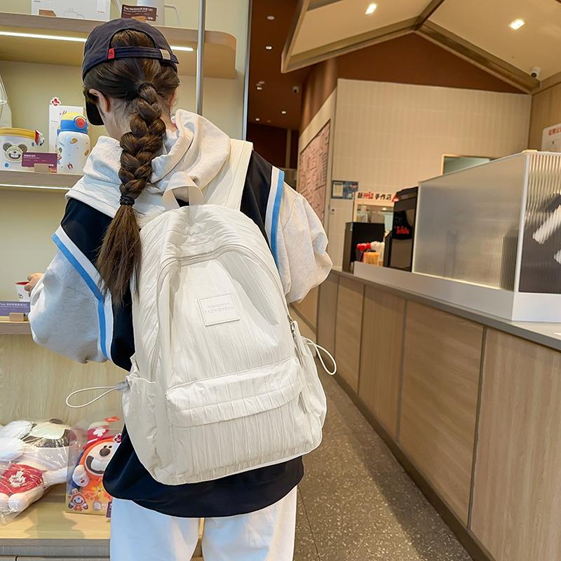Однотонный школьный рюкзак для студента, женский рюкзак большой вместимости