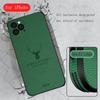 Чехол для телефона с защитой от падения с головой оленя для iPhone 7 8 Plus 11 12 13 14 Pro Max Mini X XS XR Xsmax Чехол из натуральной кожи с прямыми краями