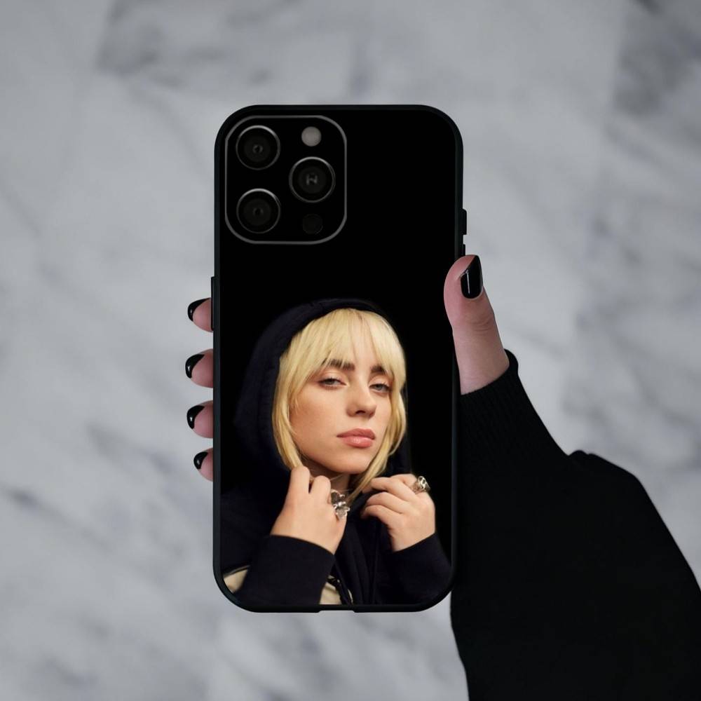 Чехол для телефона Singer B-Billie E-Eilish-H для iPhone 17pro,16,15,14,13,12,11 Plus,Pro Max,XS,Мягкий силиконовый черный чехол