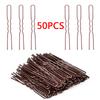 50/100 PCS  U Shaped Hair Pins Curly Wavy Grips Hairstyle Round Toe Ballet Hair Bobby Accessories Net Grips for Women Lady Girls