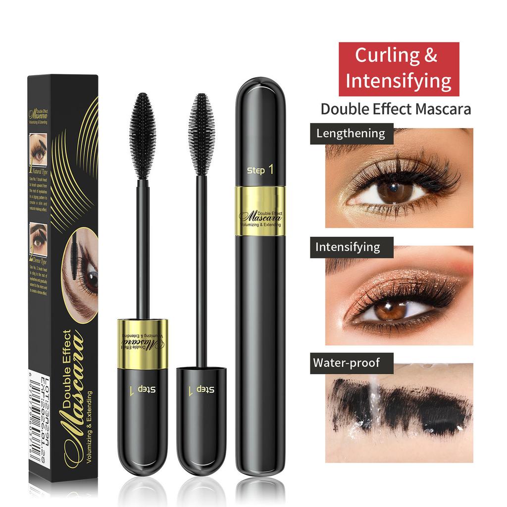 Volumizing Lengthening Mascara, Waterproof Black Formula for False Lashes Look - Smudge Proof & Long Wearing