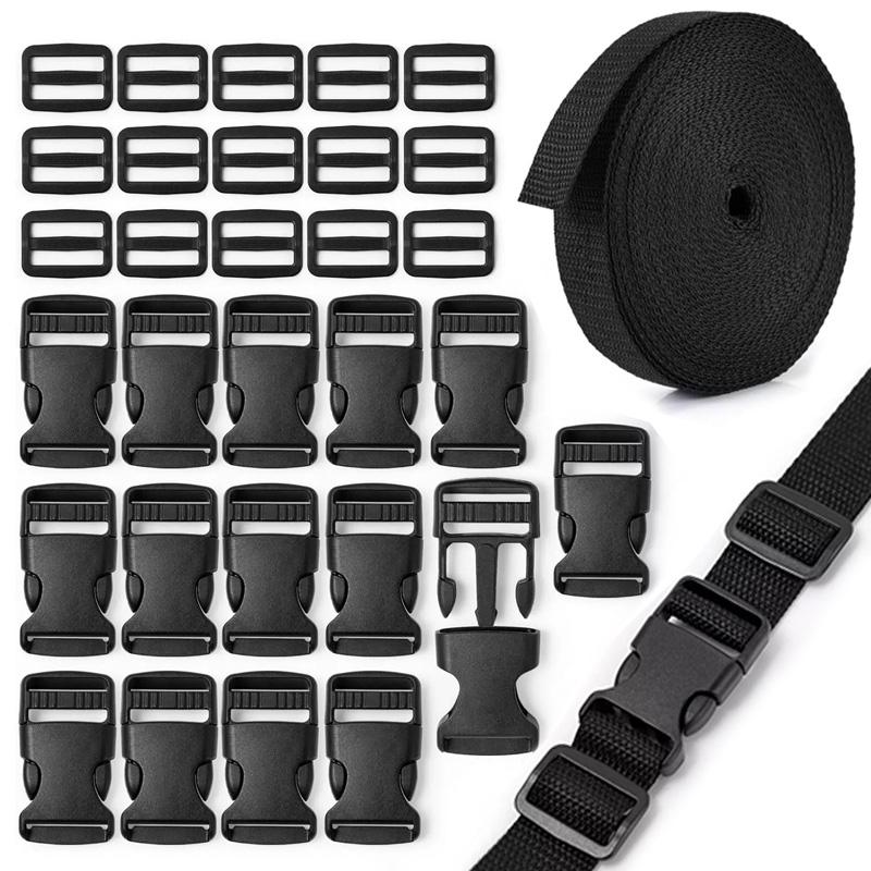 1 комплект 10 метров боковые сумки для самостоятельного рюкзака черный пластиковый нейлоновый ремень пряжка клипса