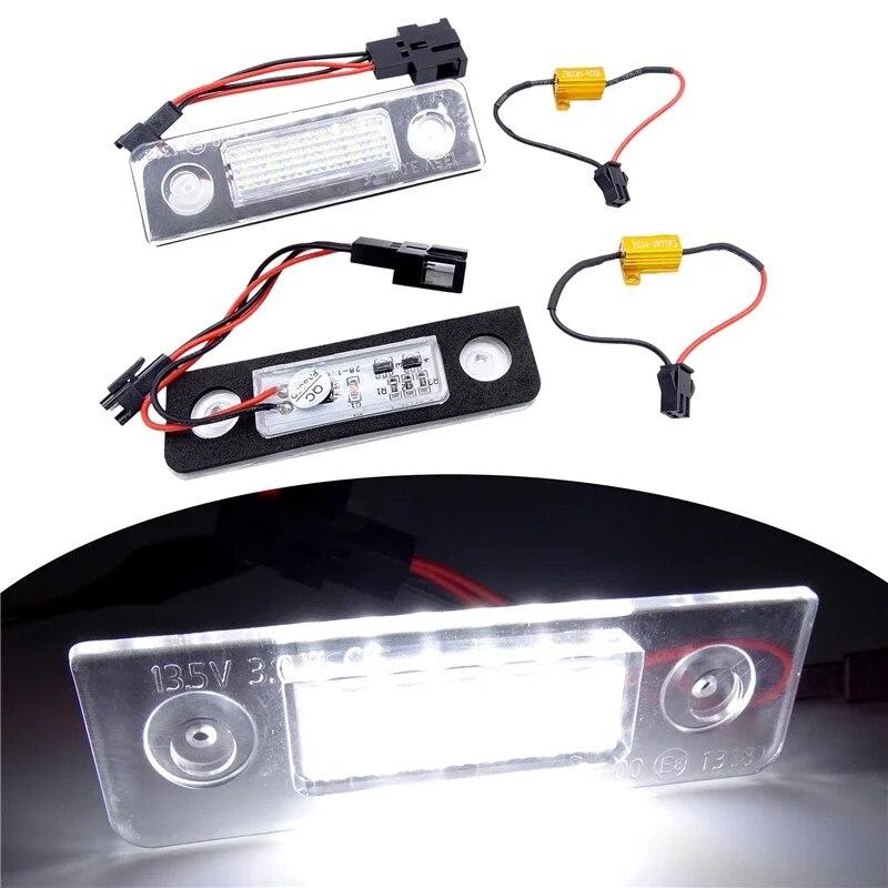 2 шт. для VW Skoda Octavia 2 1Z 2008 ~ Roomster 5J 2006-2010 Белый Canbus без ошибок Автомобильный светодиодный светильник для номерного знака