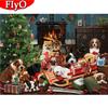 Diamond Painting Christmas Kit Full Square Round Diamond Embroidery Dog Mosaic Animal Home Decoration New Year's Gift