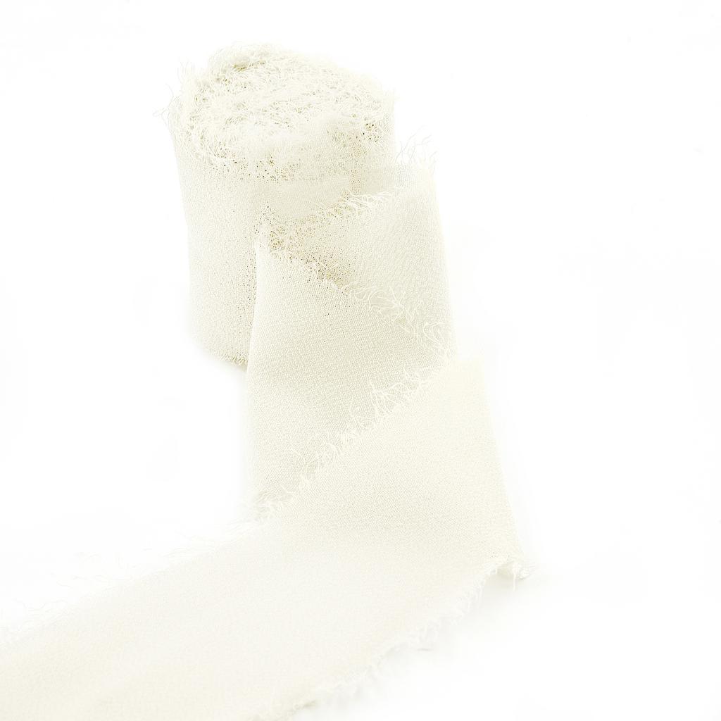 5M*4cm Handmade Frayed Edged Satin Chiffon Silk Ribbon For Wedding Invitation Wrapping Bouquets Birthday Party Decorations Gifts