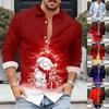 Men'S Christmas Casual Loose Fitting Long Sleeved Printed Shirt