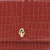 Alexander Mcqueen Skull Croc-Embossed Top Handle Bag, Deep Red, Gold Skull Hardware, Women's Luxury Handbag for Daily Party 732798-1HB0G-6338