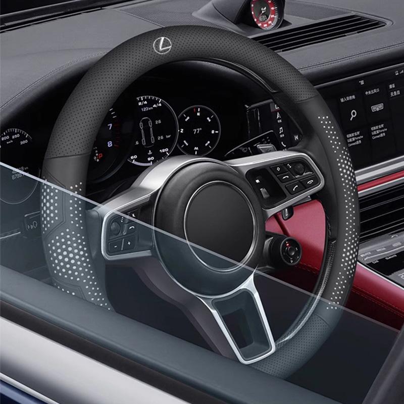 2026 Hot Interior Stickers 38cm Diameter Leather Car Steering Wheel Cover For Lexus RX330 IS250 Ct200h ES300h LS Non-slip Steeri