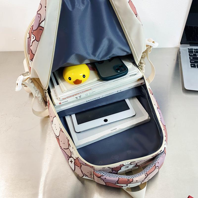 Школьная сумка с граффити, женский старшеклассник, большой вместительный рюкзак с героями мультфильмов