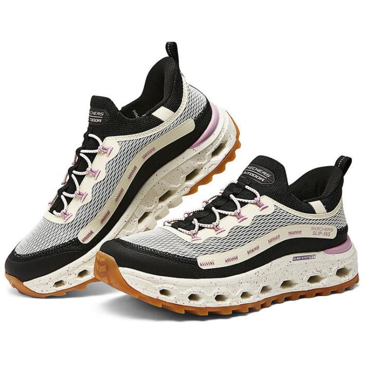 Skechers Кроссовки женские повседневные на низкой подошве Glide-Step, удобные, универсальные, бежево-черные 180056-NTPK