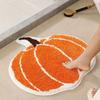 Halloween Pumpkin Bath Mat Non Slip Machine Washable Knitted Polyester Fiber TPR Absorbent Soft Home Furnishings