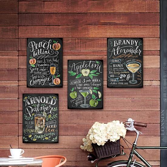 Wall Poster Exquisite Long Lasting Convenient Hanging Smooth Surface Anti-fade DIY Creative Retro European Style Metal Poster