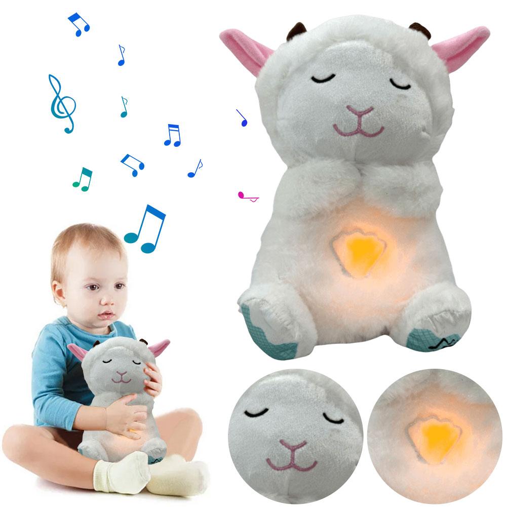 Милая музыкальная игрушка для сна с музыкой, подсветкой и ритмичным дыхательным движением, плюшевая набивная игрушка, музыкальная игрушка для новорожденных