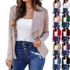 Autumn and Winter New Fashion Women's Casual Lapel Jacket Short Suit Long Sleeve Cardigan Coat Tops