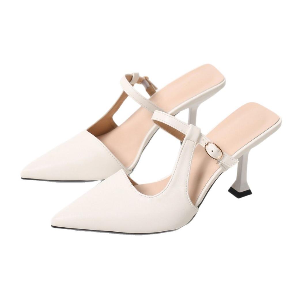 Модные новые женские туфли с острым носком на высоком каблуке, туфли-мешки и туфли с одним словом на ремне