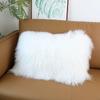 Luxury Genuine Mongolian Lamb Fur Woven Cushion Cover Tan Sheepskin Decorative Throw Pillow European-American Style Solid