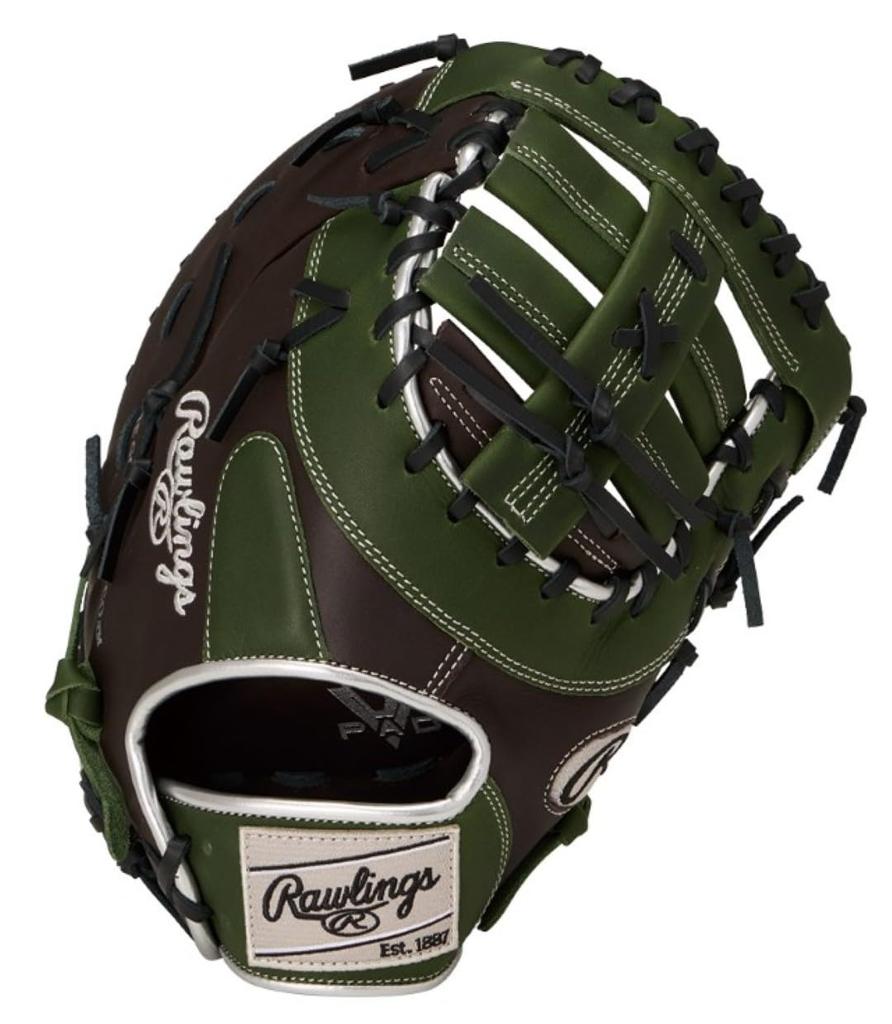 Rawlings Baseball Softball Glove HYPER TECH COLOR SYNC GR6FHTCM535 First Baseman Chocolate/ML Green 11.75 inches Left-Handed (Worn on Right Hand)