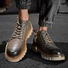 Осенне-зимняя мужская кожаная обувь, повседневные ботинки