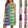 Женские повседневные модные платья-жилеты с полосатым принтом
