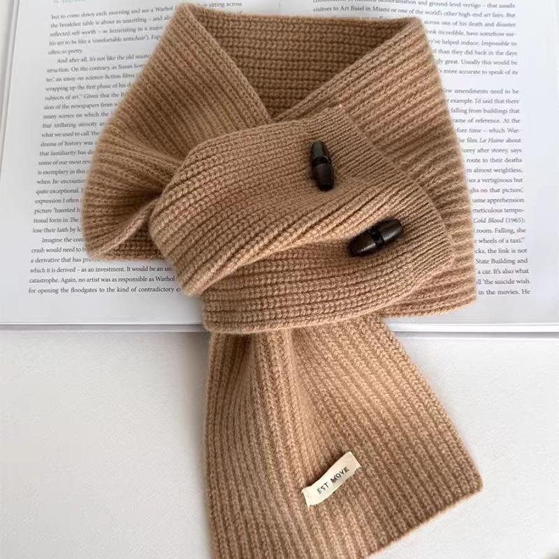 1 шт. Пряжа Корейская версия Ложный воротник Зимний вязаный Многофункциональный шарф Поддержка шеи Пуговица