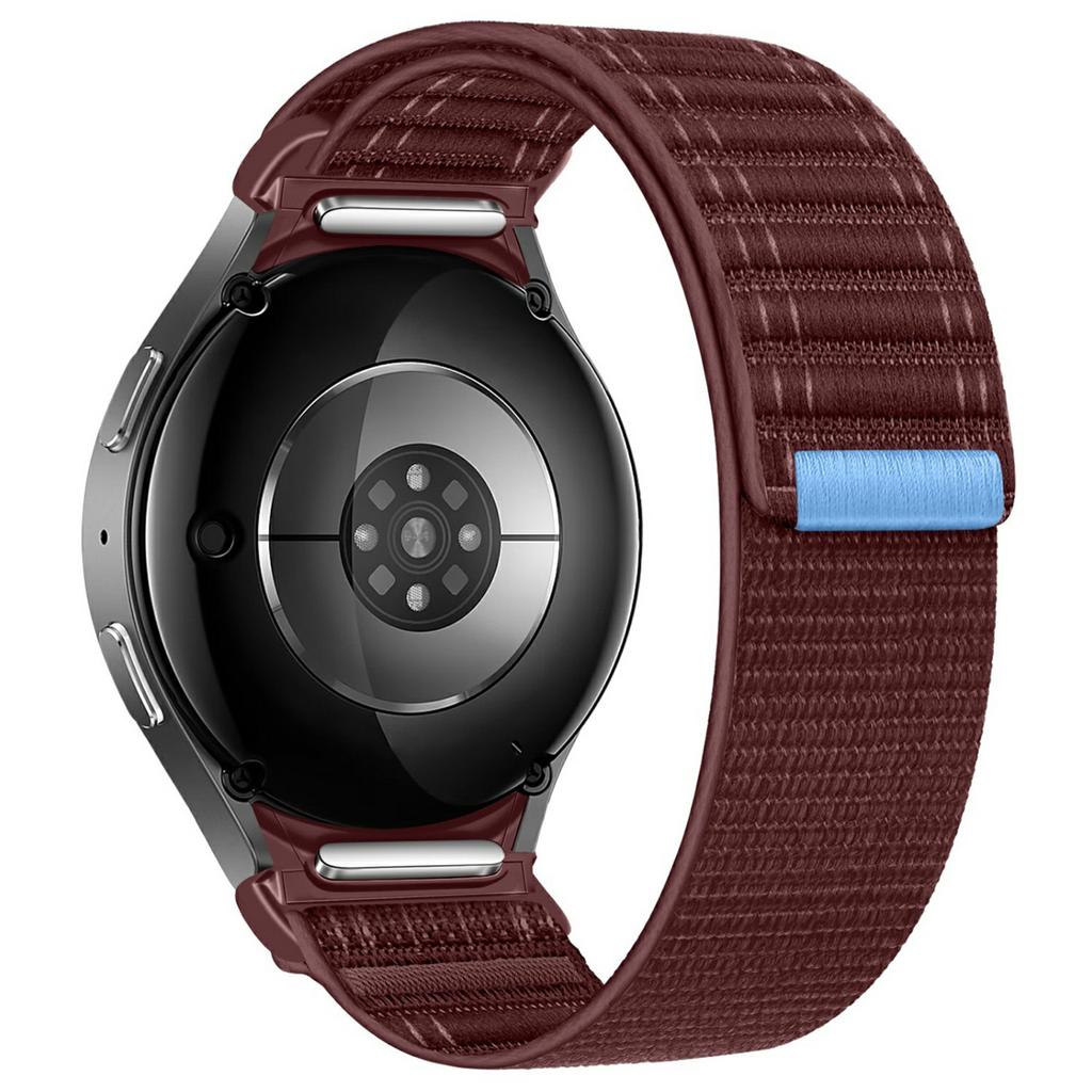 For Samsung Galaxy Watch7 44mm / 40mm Watch Band Quick Release Button Wave Pattern Magic Tape Nylon Wrist Strap