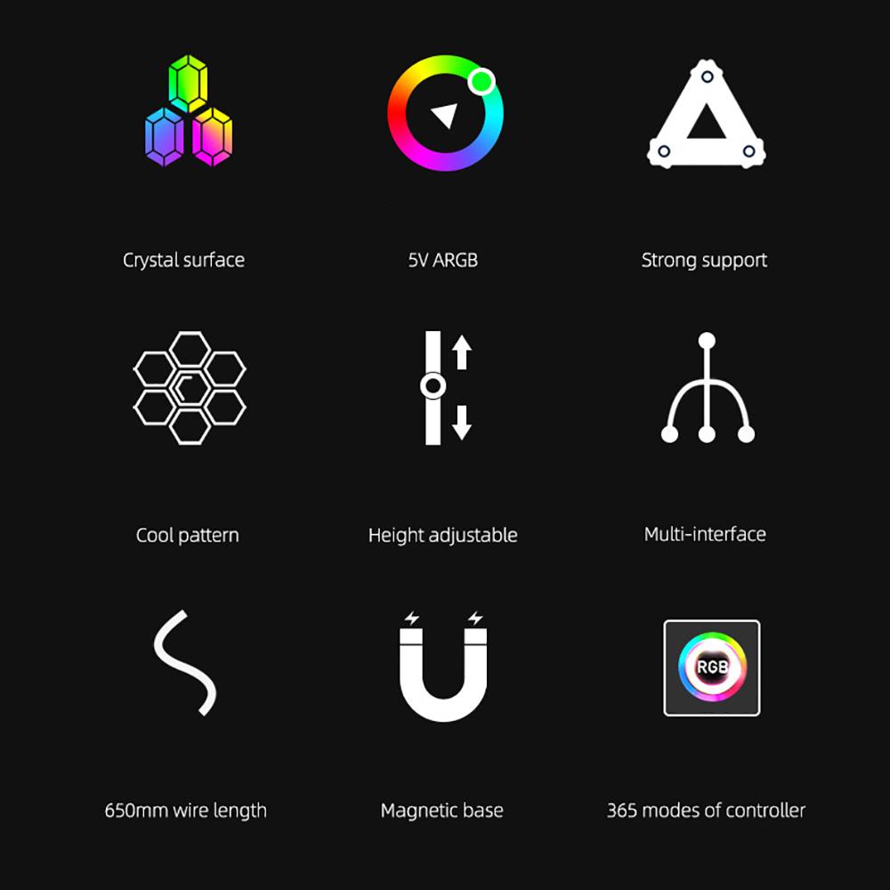 Регулируемый держатель GPU Райзер для видеокарты RGB Черный Алюминиевый сплав