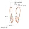 Блестящие серьги-подвески с цветком из натурального циркона для женщин, роскошные, цвета розового золота, микс, повседневные, изящные, винтажные украшения