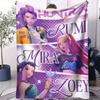 K-Pop D-Demon Hunters Blanket  Rumi Mira Zoey Printed Multifunctional Flannel Throw Fan Gifts For Home Leisure Camping Travel