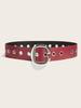 Color Fashion Solid Large Metal Buckle Decoration Women Casual Wide Belt