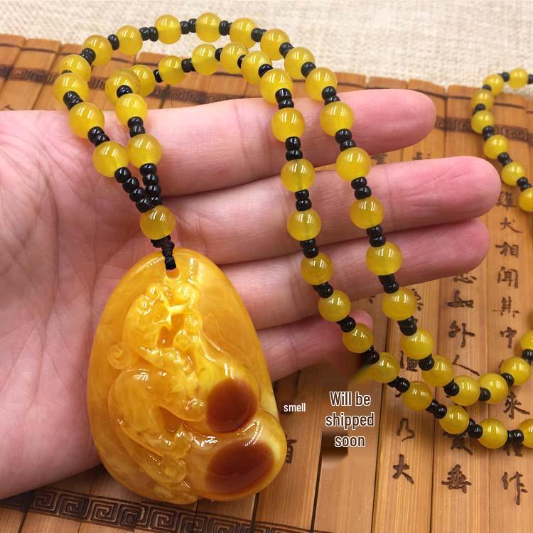 Этнический стиль бисерная подвеска из янтаря цепочка для свитера