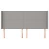 VidaXL Headboard with Ears Light Grey 203x16x118-128 Cm Fabric3119462