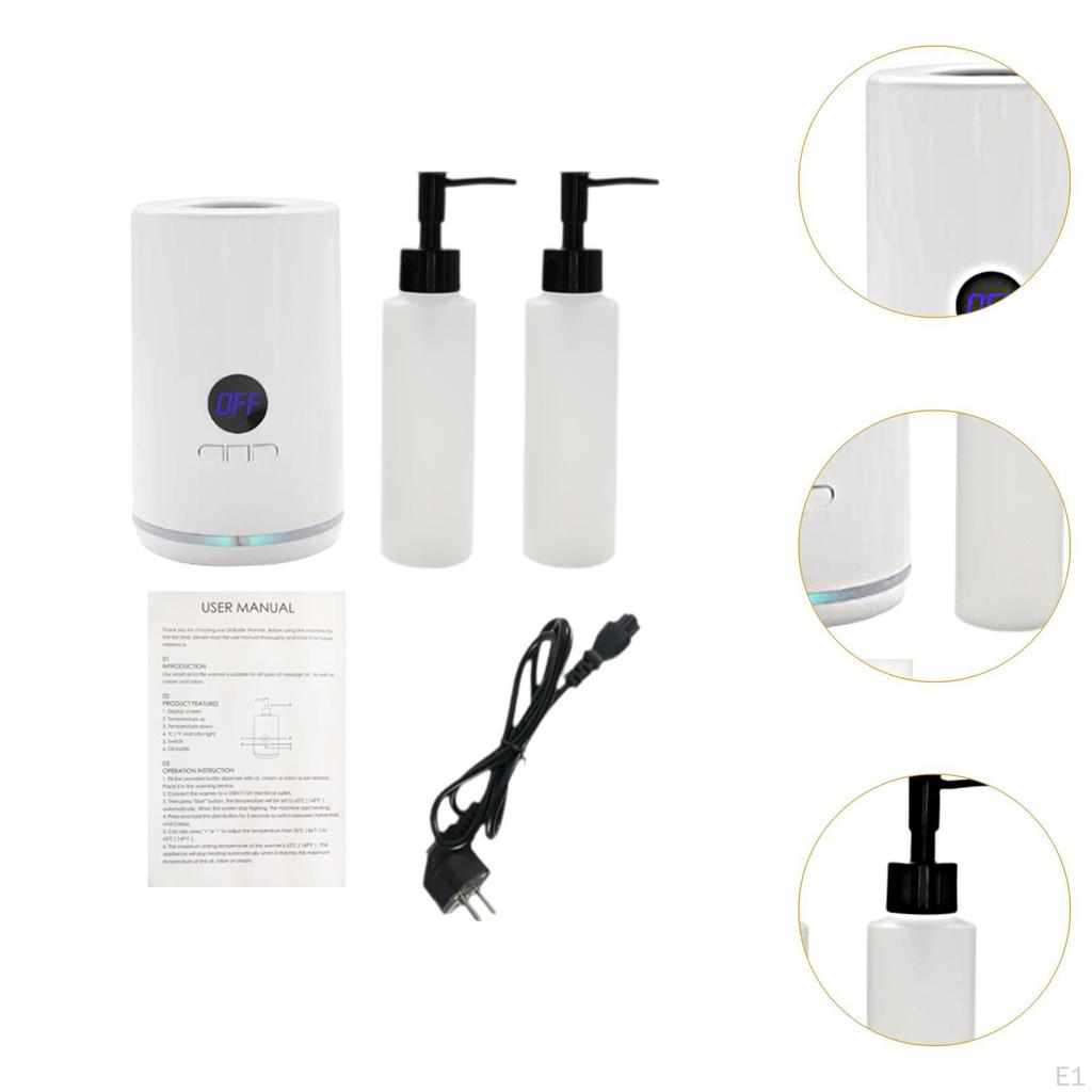 Нагреватель массажного масла на одну бутылку с аксессуарами для бутылок, теплый белый цвет