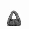  Autumn Winter New Faux Raccoon Fur Fluffy Handbag Women's Fashion Shoulder Bag Clutch Small Square Bag Soft Comfortable Versatile