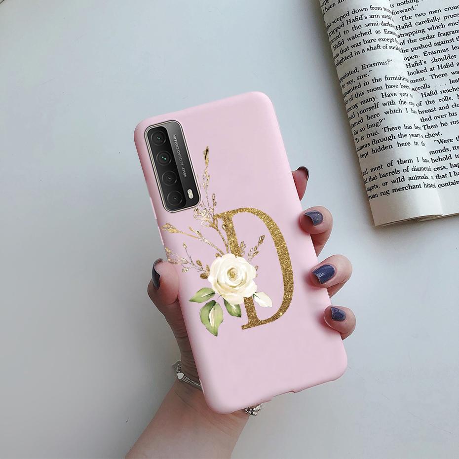 Модный Цветочный Чехол с Буквами Ударопрочный для Huawei P Smart 2021 Мягкий ТПУ Чехол для Huawei Y7A 2020 Y 7A Y7 A Чехлы для Телефонов 6.67"